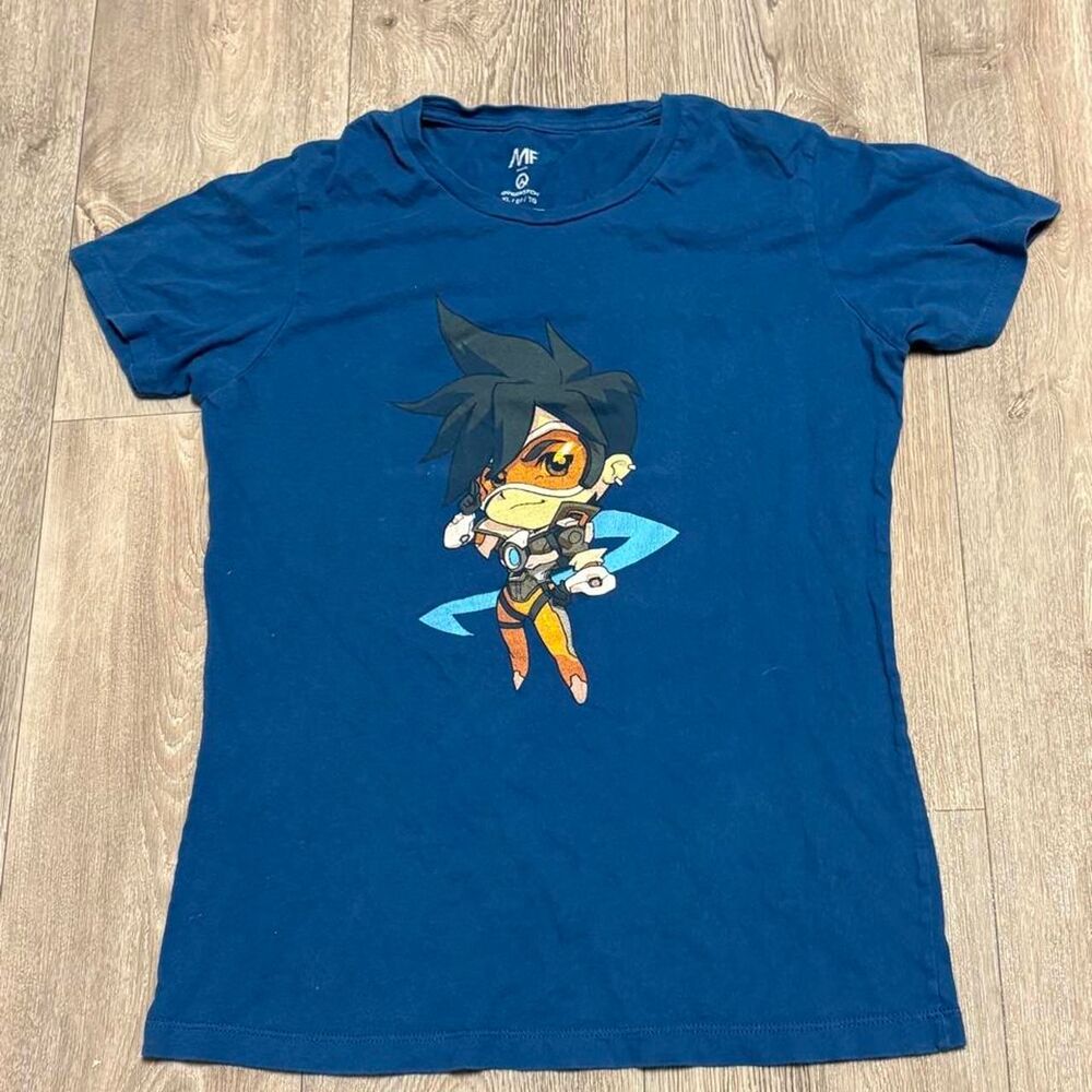 Overwatch Men's Blue and Navy T-shirt